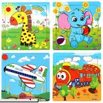 Wooden Jigsaw Puzzles Set for Kids Age 2-5 Year Old Animals Preschool Puzzles for Toddler Children Learning Educational Puzzles Toys for Boys and Girls 4 Puzzles  B07L1G3PXF